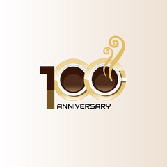 100 anniversary logotype template design for banner, poster, card vector illustrator