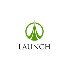 Launch Pad Logo Design.Startup Management or Road Solution Vector