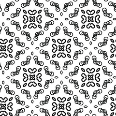 Geometric vector pattern with triangular elements. Seamless abstract ornament for wallpapers and backgrounds. Black and white colors.
