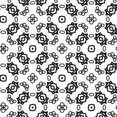 Geometric vector pattern with triangular elements. Seamless abstract ornament for wallpapers and backgrounds. Black and white colors.