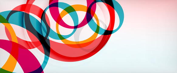 Ring geometric shapes, o letter repetition wallpaper. Abstract background for business or technology presentations, internet posters or web brochure covers