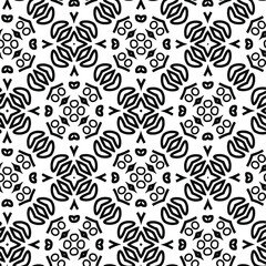  Geometric vector pattern with triangular elements. Seamless abstract ornament for wallpapers and backgrounds. Black and white colors