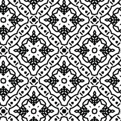  Geometric vector pattern with triangular elements. Seamless abstract ornament for wallpapers and backgrounds. Black and white colors