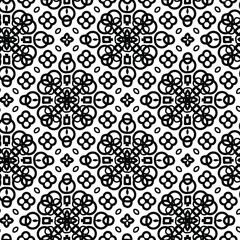  Geometric vector pattern with triangular elements. Seamless abstract ornament for wallpapers and backgrounds. Black and white colors.