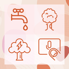 Simple set of trunks related lineal icons