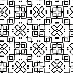  Geometric vector pattern with triangular elements. Seamless abstract ornament for wallpapers and backgrounds. Black and white colors.