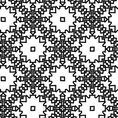 Obraz premium Geometric vector pattern with triangular elements. Seamless abstract ornament for wallpapers and backgrounds. Black and white colors.