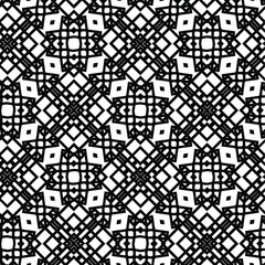 Geometric vector pattern with triangular elements. Seamless abstract ornament for wallpapers and backgrounds. Black and white colors.