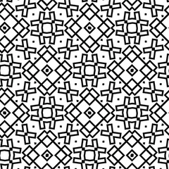 Geometric vector pattern with triangular elements. Seamless abstract ornament for wallpapers and backgrounds. Black and white colors.