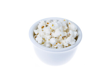 Fototapeta na wymiar Sweet white airy crispy popcorn. Studio Photo