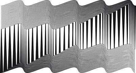 Abstract Black vertical Striped Background . Vector