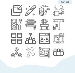 Simple set of manifold related lineal icons.
