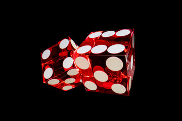 Casino Craps dice close up