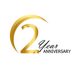 2 YEARS ANNIVERSARY CELEBRATION VECTOR TEMPLATE DESIGN ILLUSTRATION