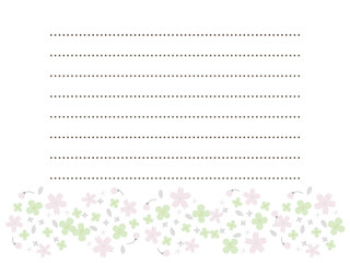 Soft-colored cherry blossoms, rape blossoms, and spring letter frames