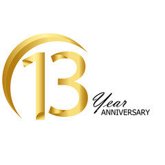 13 YEARS ANNIVERSARY CELEBRATION VECTOR TEMPLATE DESIGN ILLUSTRATION