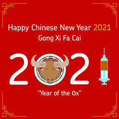 Happy chinese new year 2021 year of the ox - Chinese zodiac animal symbol