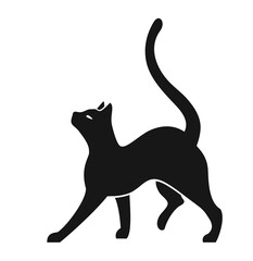 stylized cat for your design, vector illustration, isolated object.  - 412101313