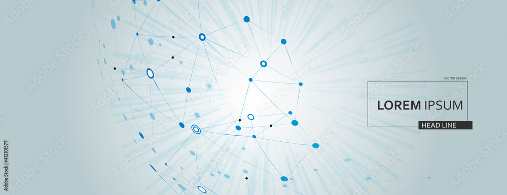 Poster connect lines with dots, great design for any purposes. vector halftone illustration. background ill