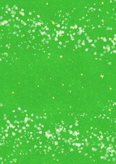 緑色の和紙に桜吹雪と金箔が描かれた背景