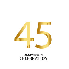 Fototapeta premium 45 YEARS ANNIVERSARY CELEBRATION VECTOR TEMPLATE DESIGN ILLUSTRATION