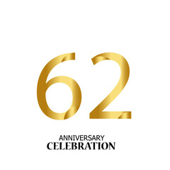 62 YEARS ANNIVERSARY CELEBRATION VECTOR TEMPLATE DESIGN ILLUSTRATION