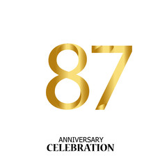 87 YEARS ANNIVERSARY CELEBRATION VECTOR TEMPLATE DESIGN ILLUSTRATION