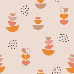 Seamless pattern design with abstract shapes. Vector illustration.