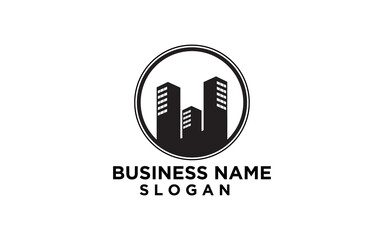 Real Estate Vector Logo Design. Construction Architecture Building Logo Design Template Element