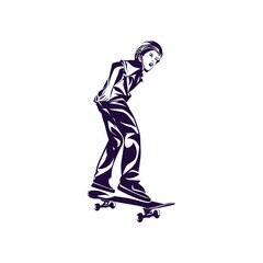 Skater skateboard logo template design