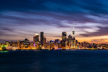 Skyline image of Auckland, New Zealand after sunset  © olga46