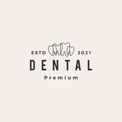 dental hipster vintage logo vector icon illustration