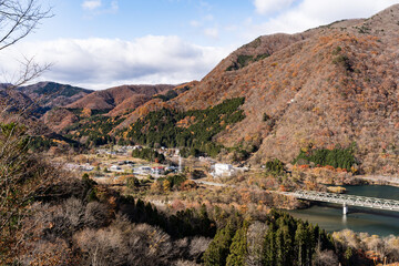 黒部ダム付近　栗山日光線からの眺め　晩秋　栃木県日光市
