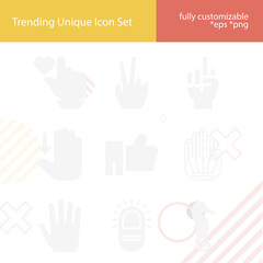 Simple set of wrist related filled icons.