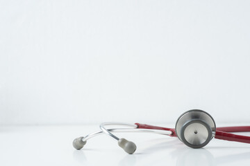 Gray Stethoscope isolated on white background.