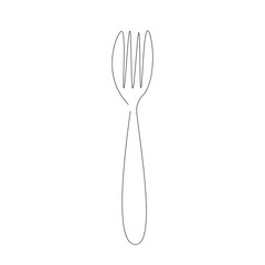 Fork line drawing, vector illustration