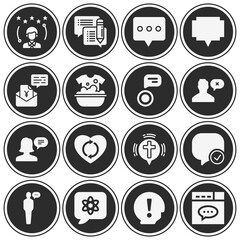 16 pack of dialog  filled web icons set