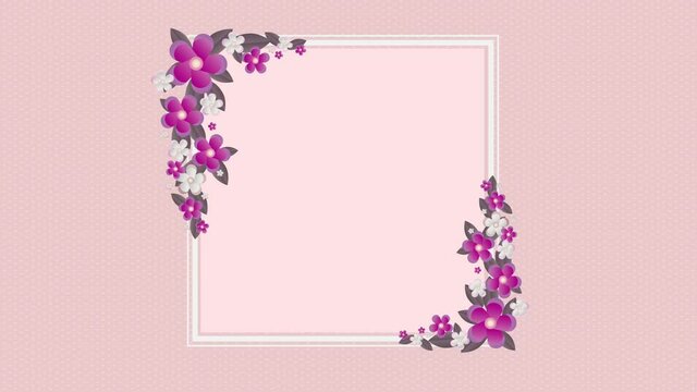 frame with flowers animated 