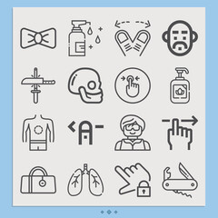 Simple set of arm related lineal icons.