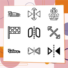 Simple set of 9 icons related to denotes