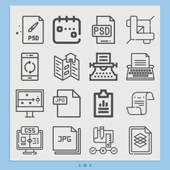 Simple set of organizing related lineal icons.