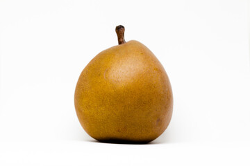 Fresh, ripe and golden pear, isolated in white