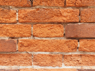 Orange brick wall background.