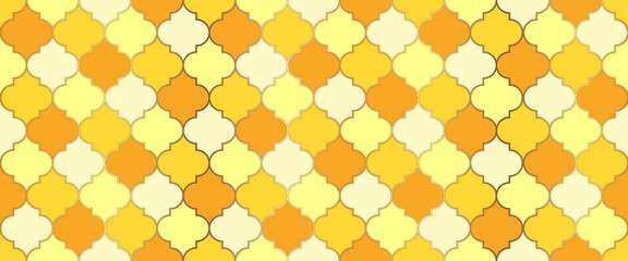 Eid Mubarak Islam Illustration. Seamless Moroccan Design Iranian Mosque Window