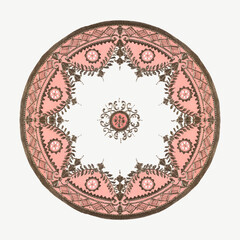 Vintage floral mandala pattern on platter vector, remixed from Noritake factory china porcelain dinnerware design