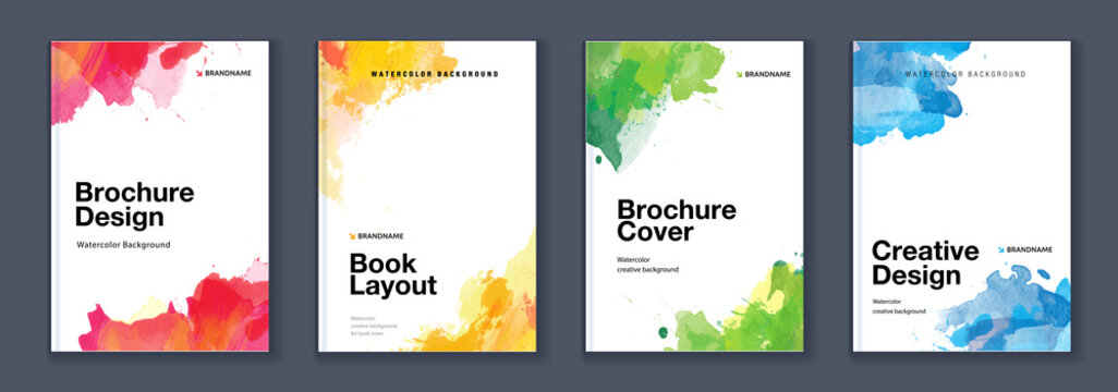Watercolor A4 booklet colourful cover bundle set