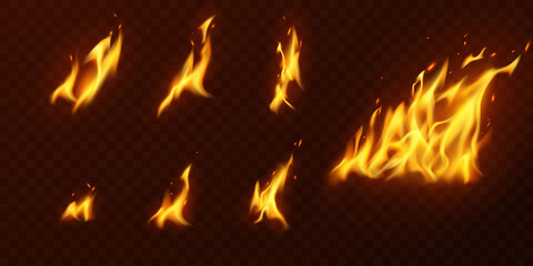 fire flames Burning red hot sparks realistic abstract background © HNKz