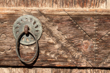 Old wooden door in the countryside