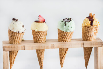 Ice cream healthy with fruits and nuts