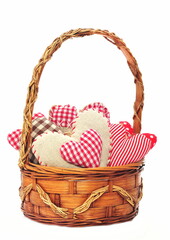 Fototapeta na wymiar Basket with hearts